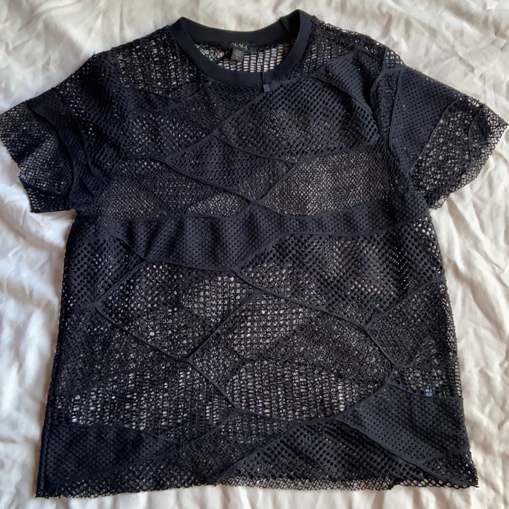 Elegant Black Mesh Women's Top